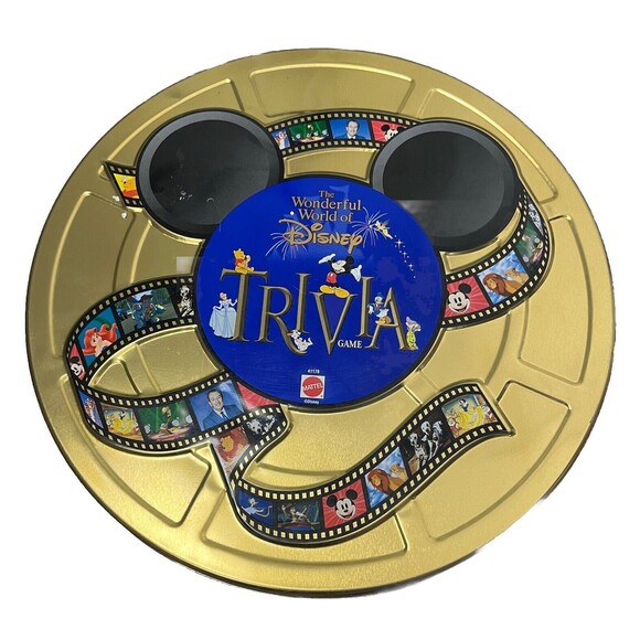 Wonderful World of Disney Trivia Board Game Mickey Mouse Vintage 90 Tin COMPLETE - Picture 2 of 8
